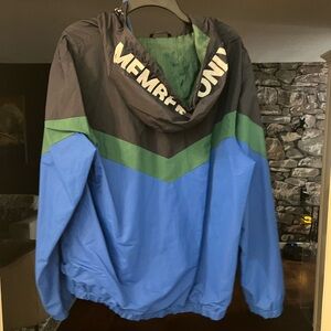 VTG MEMBERS ONLY Spell Out Color Block Windbreaker Pullover Jacket 90s SZ L